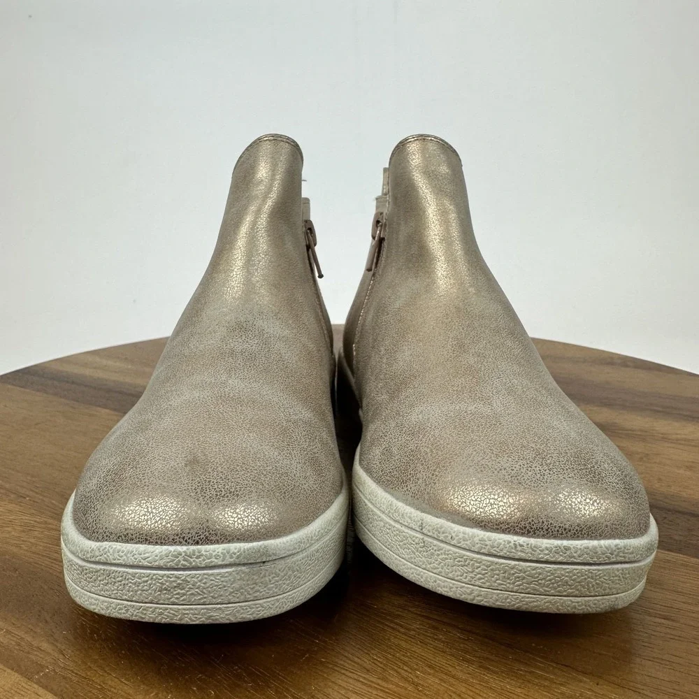 Big Kids Mia Padget Pink Metallic Faux Leather Comfort Chelsea Ankle Boot Size 3